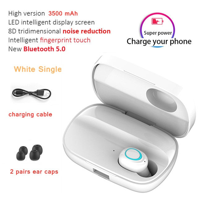 3500mAh LED Bluetooth Wireless Earbuds TWS Touch Control