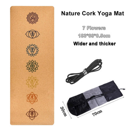 Jusenda 183X68cm Natural Cork TPE Yoga Mat For Fitness 5mm Exercise Non-slip