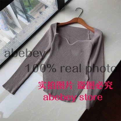 2021 new spring and summer fashion women clothes cashmere square collar full sleeves1