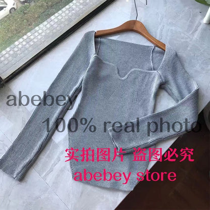 2021 new spring and summer fashion women clothes cashmere square collar full sleeves1