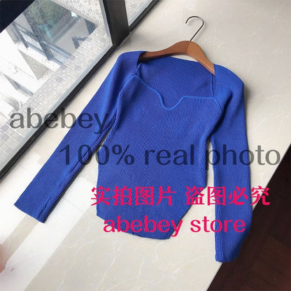 2021 new spring and summer fashion women clothes cashmere square collar full sleeves1