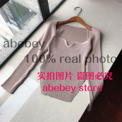 2021 new spring and summer fashion women clothes cashmere square collar full sleeves1