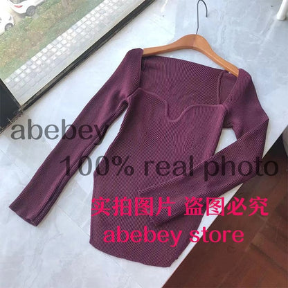 2021 new spring and summer fashion women clothes cashmere square collar full sleeves1