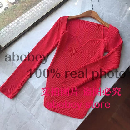 2021 new spring and summer fashion women clothes cashmere square collar full sleeves1