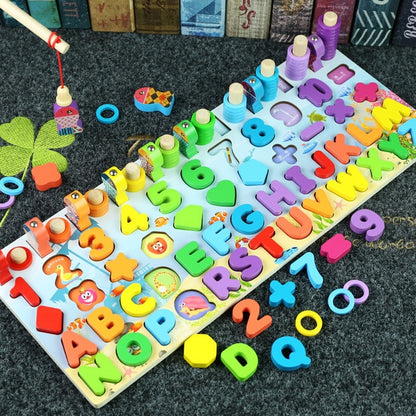 Kids Toys Montessori Educational Wooden Toys Geometric Shape Cognition Puzzle