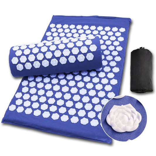 Lotus Acupuncture Massager Mat Set Relieve Stress Back Pain