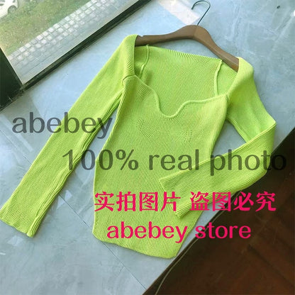 2021 new spring and summer fashion women clothes cashmere square collar full sleeves1