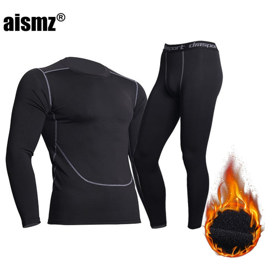 Aismz Winter Thermal Underwear Men Fleece Legging