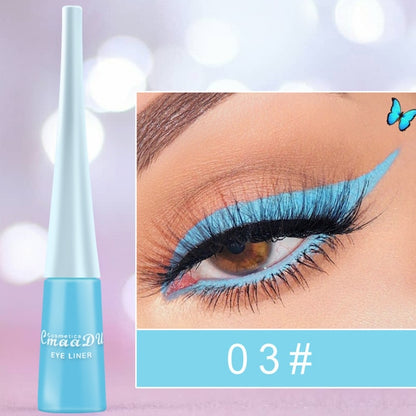 Cmaadu colorful liquid eyeliner blue waterproof long lasting liquid eyeliner diamond matte eyeliner gel cosmetics HF153