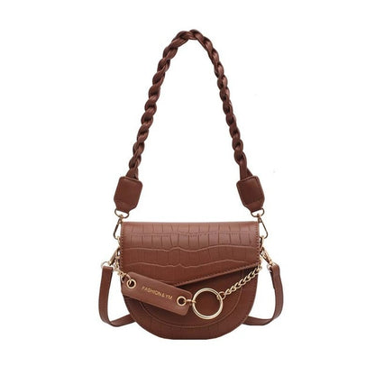 Crossbody Bags For Women 2021 Luxury Brand Crocodile Semicircle Saddle Bags Leather Handbags Bags Designer Ladies Shoulder Bags