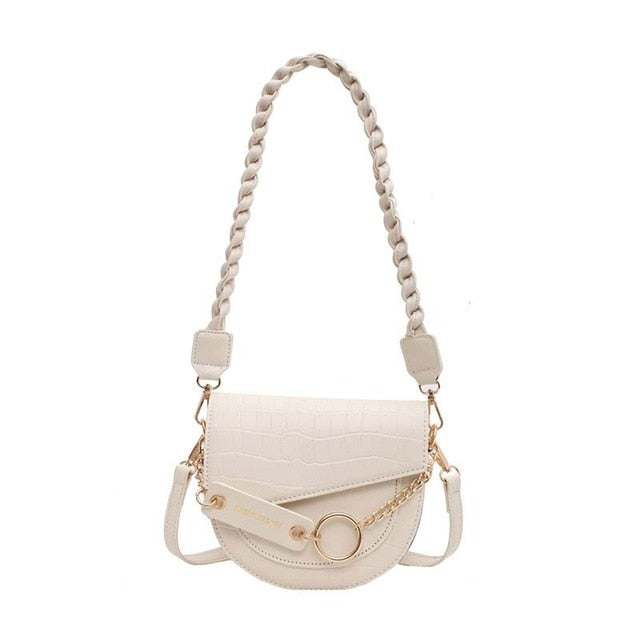 Crossbody Bags For Women 2021 Luxury Brand Crocodile Semicircle Saddle Bags Leather Handbags Bags Designer Ladies Shoulder Bags