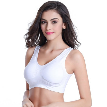 S-6XL Hollow Out Women Yoga Sport Bra Breathable Fitness Running Vest sleep Underwear Padded Crop Tops Underwear gym top bras