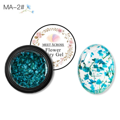 MEET ACROSS Flowers Nail Gel Polish Natural Dried Flower Fairies Series Soak Off UV Gel DIY Nail Art Nails Decoration Painting