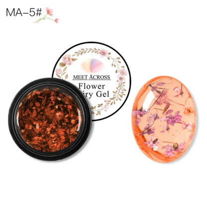 MEET ACROSS Flowers Nail Gel Polish Natural Dried Flower Fairies Series Soak Off UV Gel DIY Nail Art Nails Decoration Painting