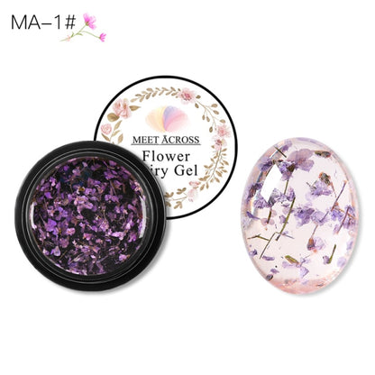 MEET ACROSS Flowers Nail Gel Polish Natural Dried Flower Fairies Series Soak Off UV Gel DIY Nail Art Nails Decoration Painting