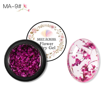 MEET ACROSS Flowers Nail Gel Polish Natural Dried Flower Fairies Series Soak Off UV Gel DIY Nail Art Nails Decoration Painting