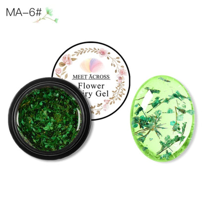 MEET ACROSS Flowers Nail Gel Polish Natural Dried Flower Fairies Series Soak Off UV Gel DIY Nail Art Nails Decoration Painting