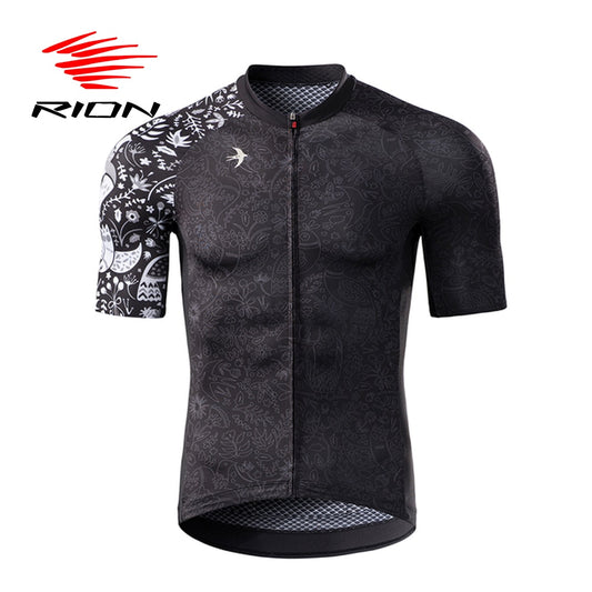 RION Men Cycling Jersey Motocross Short Sleeves Tops Bicycle Retro MTB Downhill Shirt Road Bike Team Autumn Sports Men Clothing