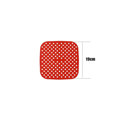 Air Fryer Lined Silicone Pad 7.5/8/8.5/9 Inch Square Round Heat-Resistant Non-slip Reusable Pot Mat Kitchen Accessories Gadgets