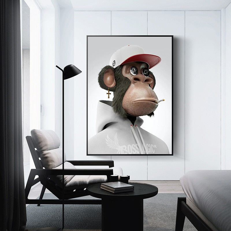 NFT Room Aesthetic Home Decor Metaverse Wall Art Interior Decorative Painting Canvas Bored Ape Yacht Club Posters Fashion BAYC