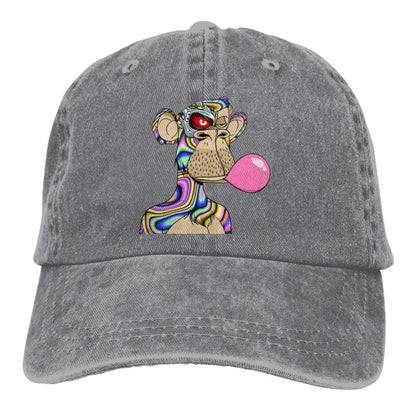 NFT Non Fungible Tokens Multicolor Hat Peaked Women&#39;s Cap Bored Ape Yacht Club #9361 Personalized Visor Protection Hats