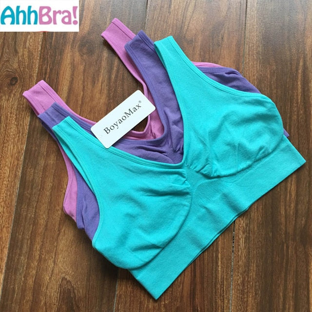 original Ahh Bra comfort soft Fitness bra yoga tops as seen on TV set of 3 pcs seamless bra no padding leisure bras